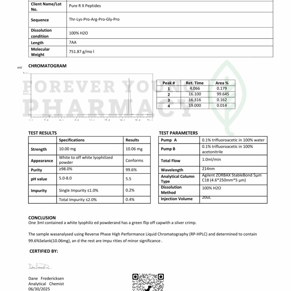Selank 10mg - COA